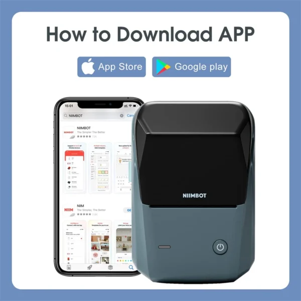 Niimbot B1 Mini imprimante thermique Portable auto-adhésive autocollant étiqueteuse imprimante de poche étiqueteuse Bluetooth Niimbot B1 – Image 4